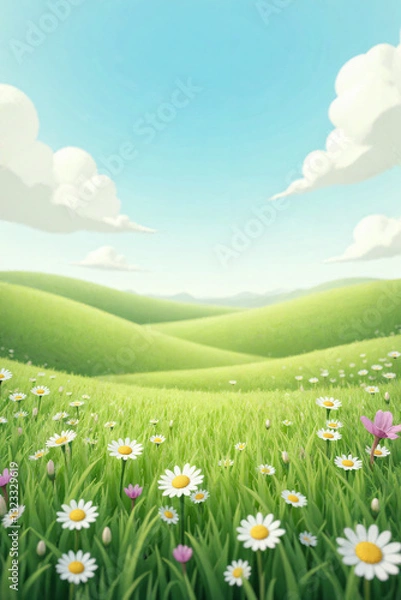 Obraz Blooming Daisy Meadow Landscape