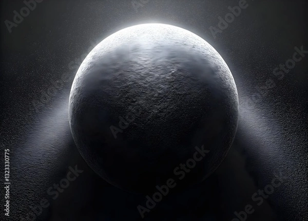 Obraz Dark Cosmic Planet Surface with Atmospheric Ejecta and Celestial Dust