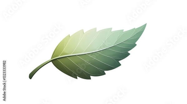 Fototapeta Realistic Green Leaf Illustration with Gradient Effect