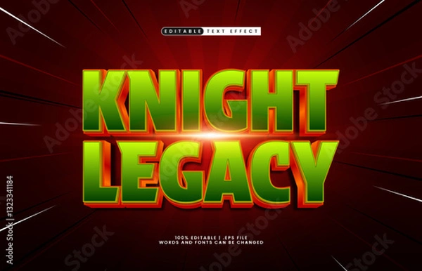 Fototapeta knight legacy editable text effect with a knight and hero text effect