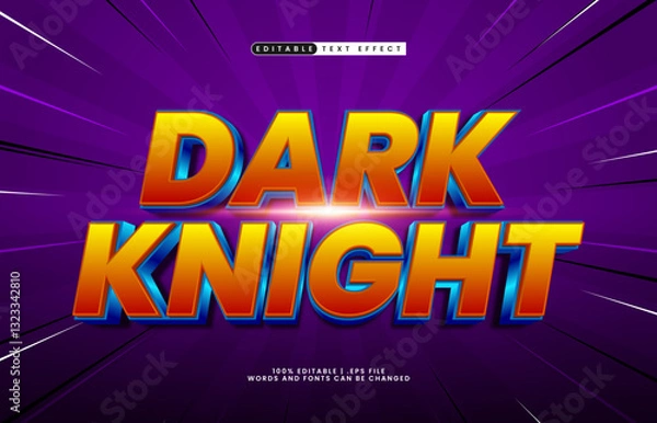 Obraz dark knight editable text effect with a knight and hero text effect