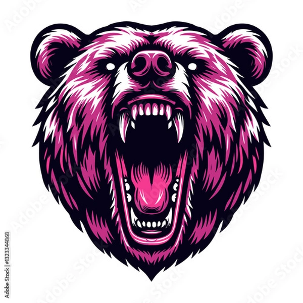 Obraz Bear head vector and illustrations.