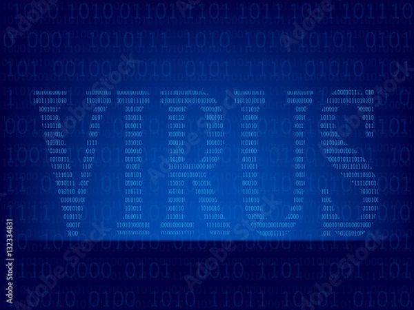 Fototapeta Computer binary code on Blue screen