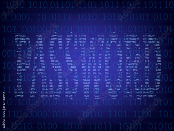 Fototapeta Computer binary code on Blue screen