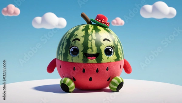 Fototapeta watermelon on the beach