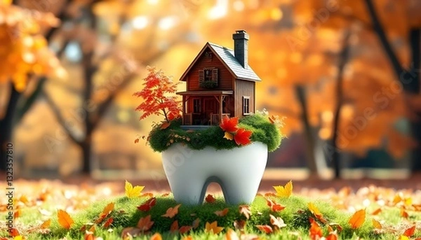 Fototapeta autumn in the garden