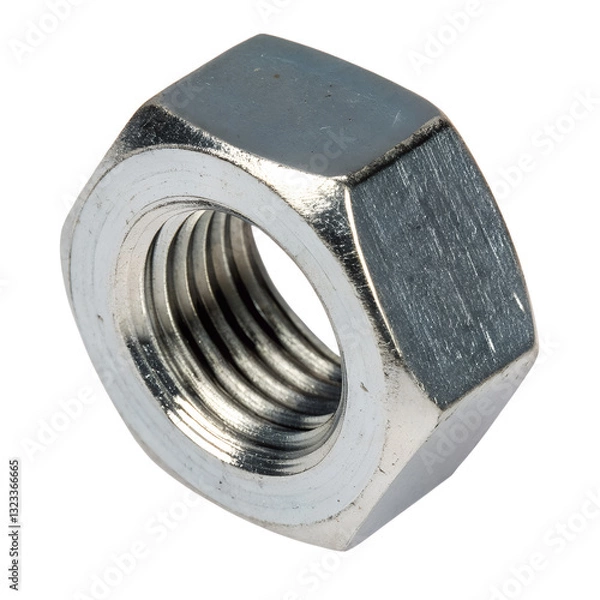 Fototapeta Hex Nut Isolated on Transparent Background..