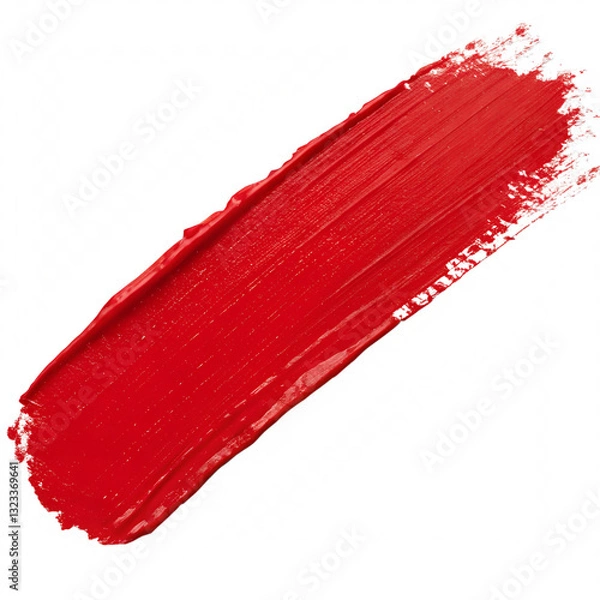 Fototapeta Red Paint Stroke Isolated on Transparent Background