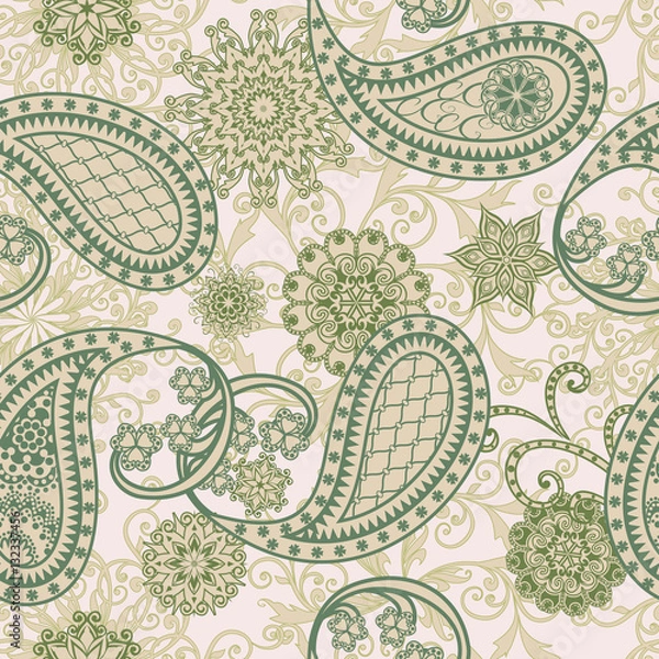 Fototapeta Seamless pattern in ethnic traditional style.