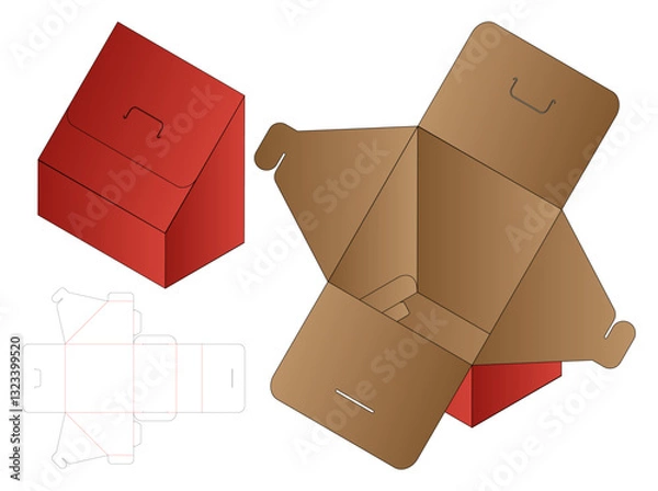 Obraz Box packaging die cut template design. 3d mock-up