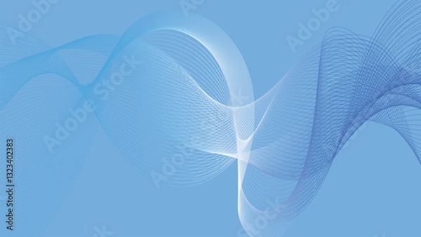 Fototapeta Blue wavy line effect for company