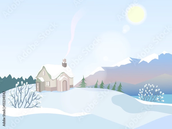 Obraz Vector winter landscape.
