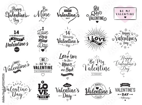 Obraz Happy Valentines day typography. Vector design.