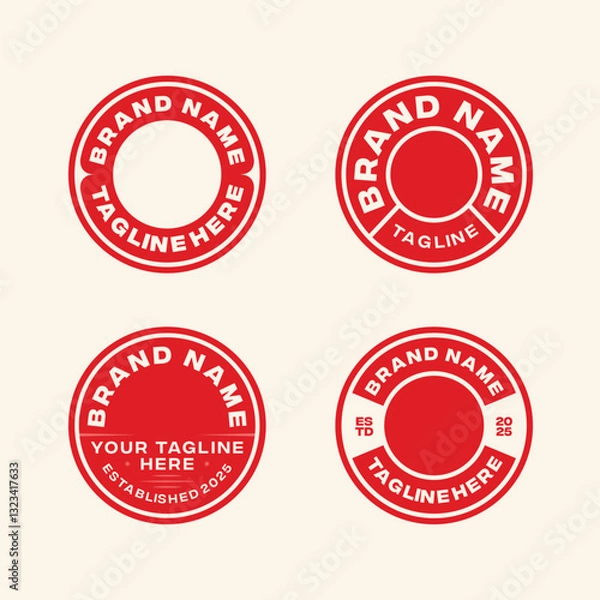 Fototapeta logo badge design template with the text editable for clothing, sport and apparel