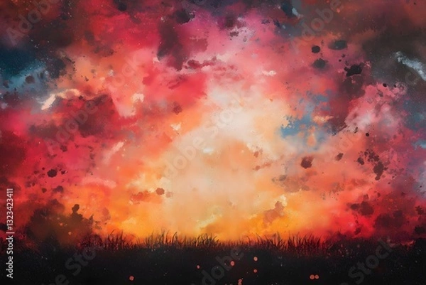Obraz A mesmerizing abstract sky blending warm sunset hues.