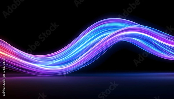 Fototapeta Abstract neon light trails (3)