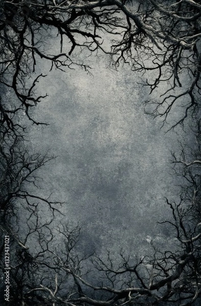 Obraz gray background with branches