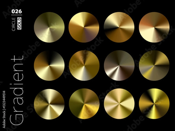 Fototapeta グラデーションの円形スタイルのセット 026