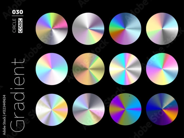 Fototapeta グラデーションの円形スタイルのセット 030