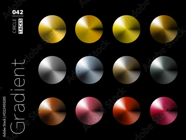 Fototapeta グラデーションの円形スタイルのセット 042