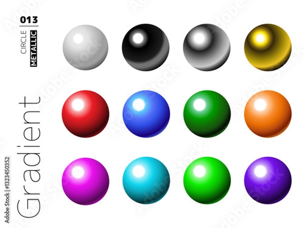 Fototapeta グラデーションの球形スタイルのセット 013