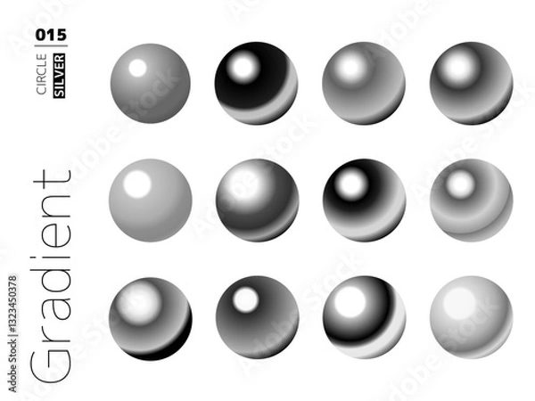 Fototapeta グラデーションの球形スタイルのセット 015