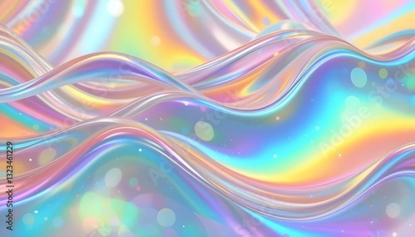 Fototapeta Abstract Holographic Waveform Background