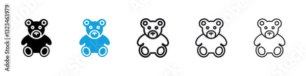 Fototapeta Teddy bear icons vector set for web designs