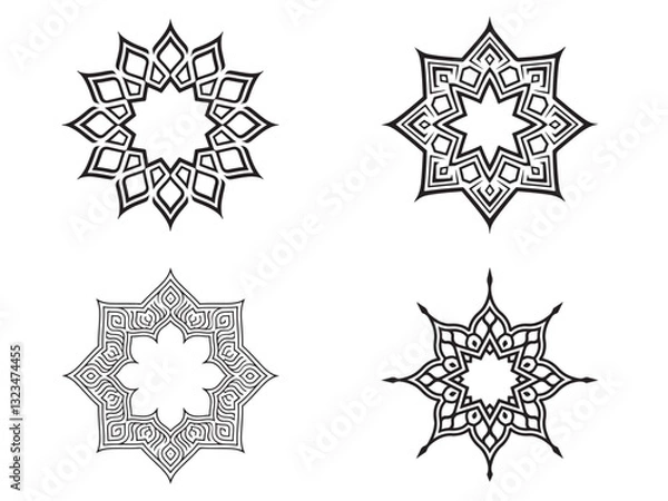 Obraz islamic Star silhouette vector arabic geometric design various elements. star, pattern.