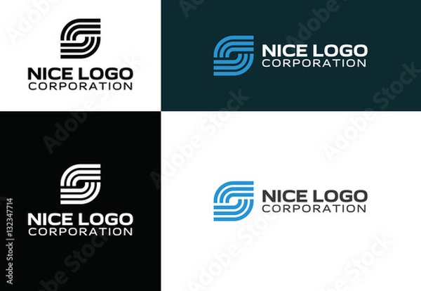 Fototapeta logo Internet service provider, smart network logotype