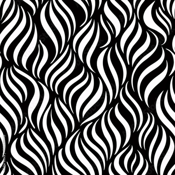 Obraz Abstract, black and white geometric, seamless collage pattern