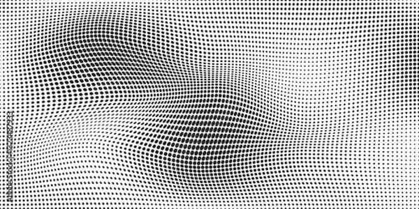 Fototapeta Halftone gradient. Dotted gradient, smooth dots spraying and halftones dot background seamless horizontal geometric pattern vector template set eps 10