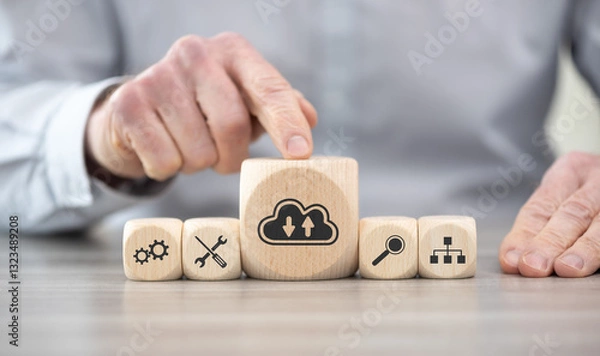 Fototapeta Concept of cloud networking