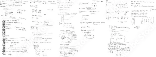 Fototapeta Mathematical problems. Algebra examples. Solving equations. Mathematical battle.