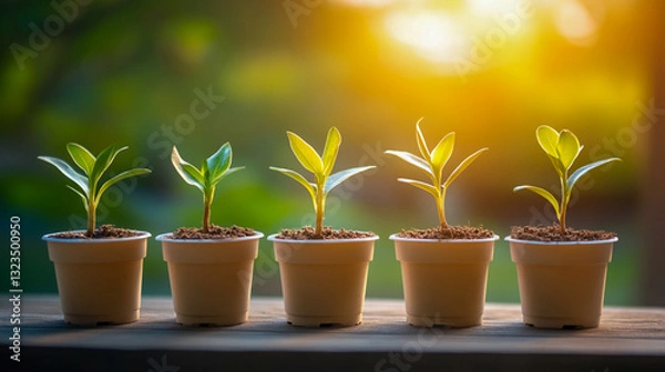 Fototapeta Growth Represented by Sprouting Plant – New Life, Nature, and Development Concept – Green and Fresh Imagery