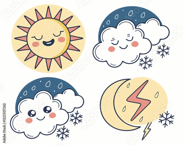 Fototapeta weather icons set