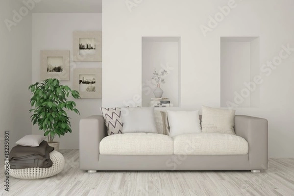 Fototapeta Modern interior design with sofa