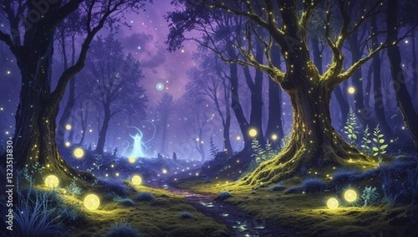 Fototapeta 妖精の森と光の精霊