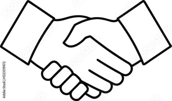 Obraz handshake icon line art vector illustration,handshake out line icon