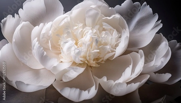 Fototapeta All-white peony petals forming a soft, textured, and airy floral surface — creating a serene and elegant visual with delicate layers