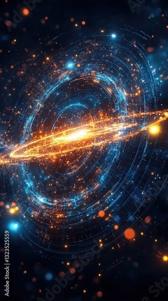 Obraz Stunning view of a spiral galaxy with a bright star at its center illuminating the cosmos