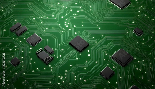 Fototapeta Close-up of intricate circuit board with components (1)