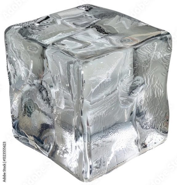 Fototapeta Ice Cube Collection Isolated on Transparent Background