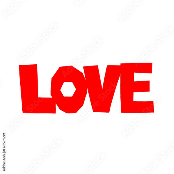 Fototapeta 愛（LOVE）の文字のかわいいスタンプはんこ
