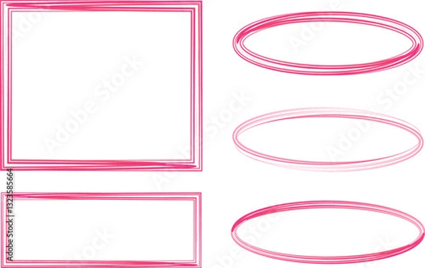 Obraz pink colored creative frames set