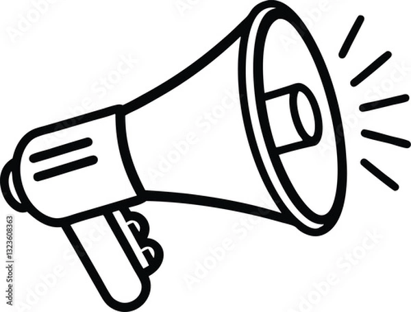 Obraz megaphone line art vector, car horn icon vector