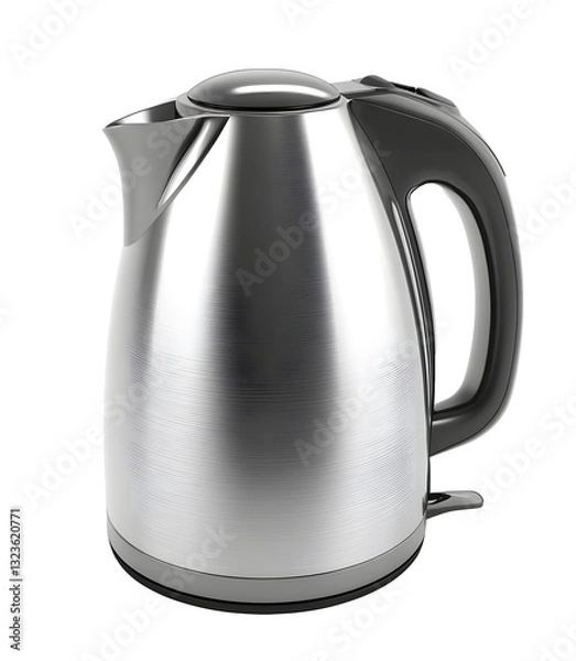 Obraz sleek stainless steel kettle with modern design, perfect for boiling water efficiently. Its polished surface adds touch of elegance to any kitchen