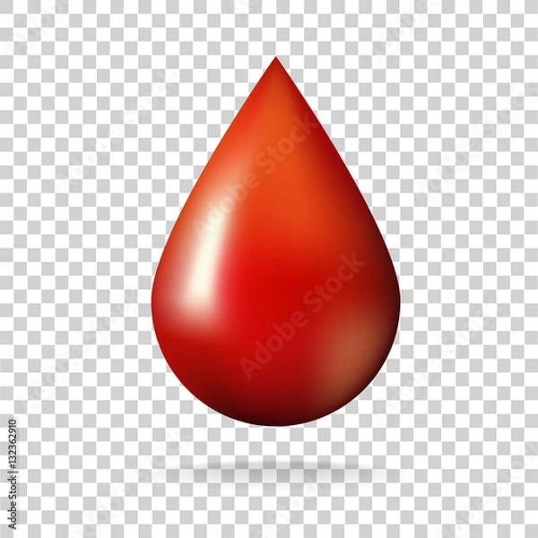 Fototapeta drop of blood on transparent background. vector