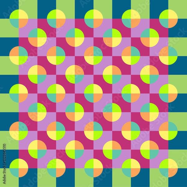 Obraz Motif géométrique à base de carrés et de cercles