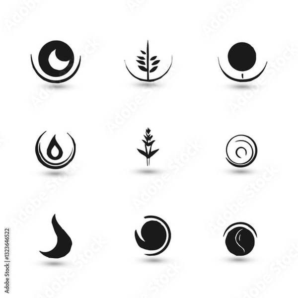 Fototapeta Set creative abstract logo collection Logo can be used for icon brand identity finance